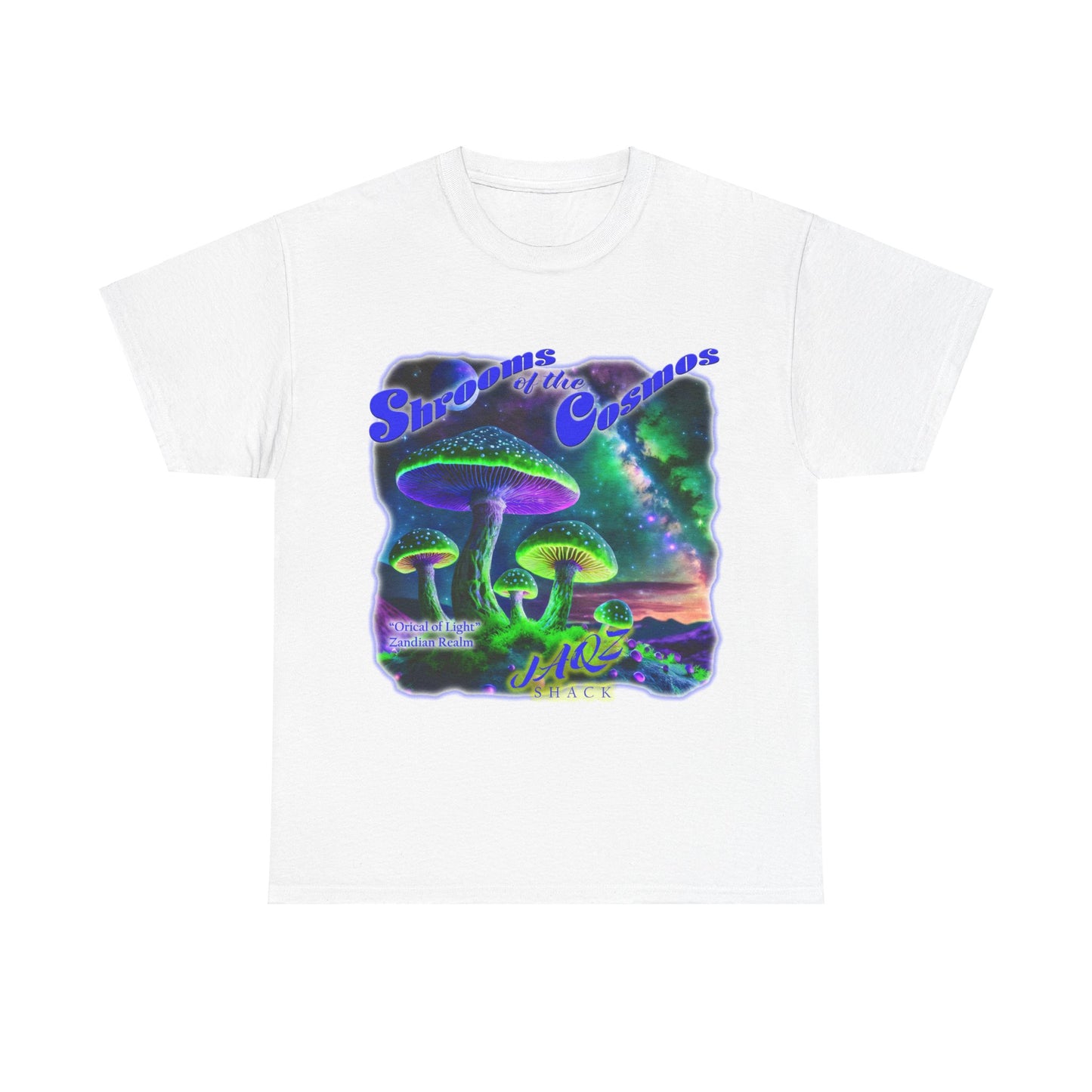 "Oracal of Light" Shrooms of the Cosmos JAQZ Shack Unisex Heavy Cotton Tee