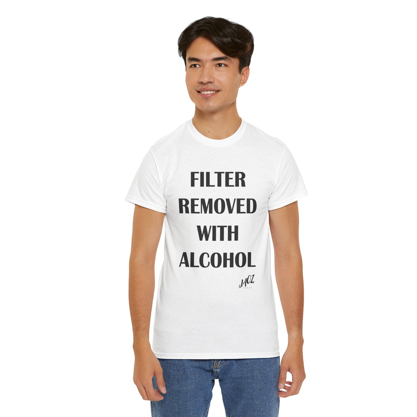 "Filter Removed with alcohol " Original JAQZ Shack Unisex Heavy Cotton Tee