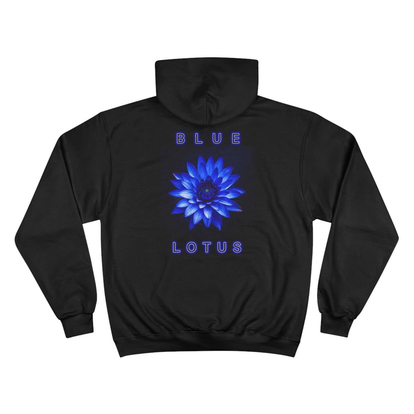 Blue Lotus print JAQZ Shack Champion Hoodie