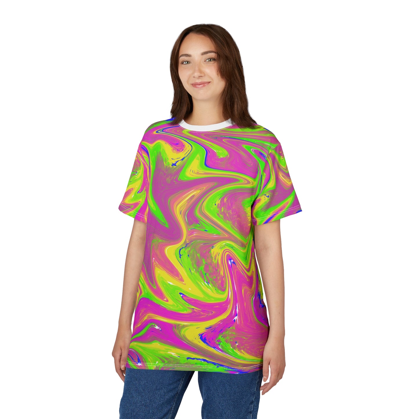 Vibrant Pschedelic Unisex Tee - Bold Colorful Fashion Statement for Everyday Wear