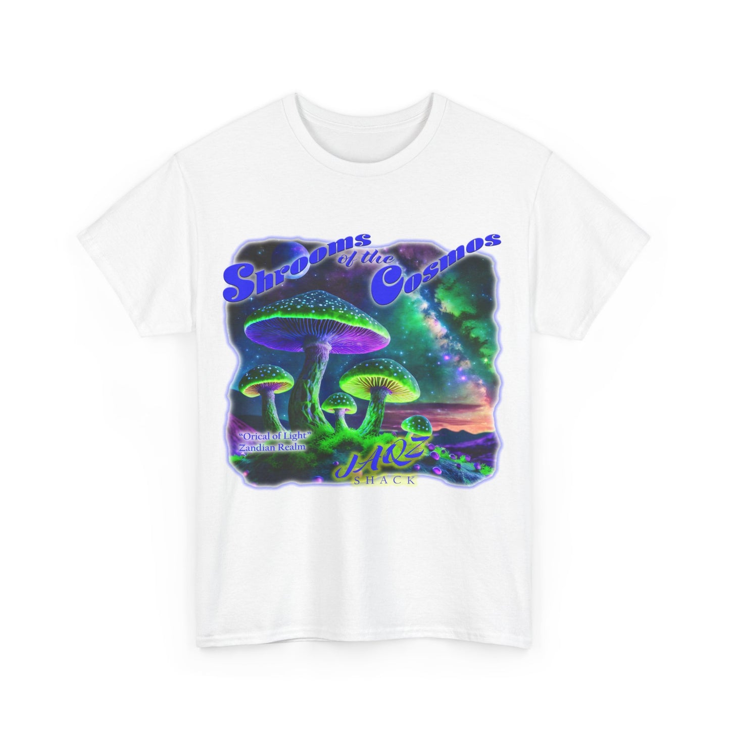 "Oracal of Light" Shrooms of the Cosmos JAQZ Shack Unisex Heavy Cotton Tee