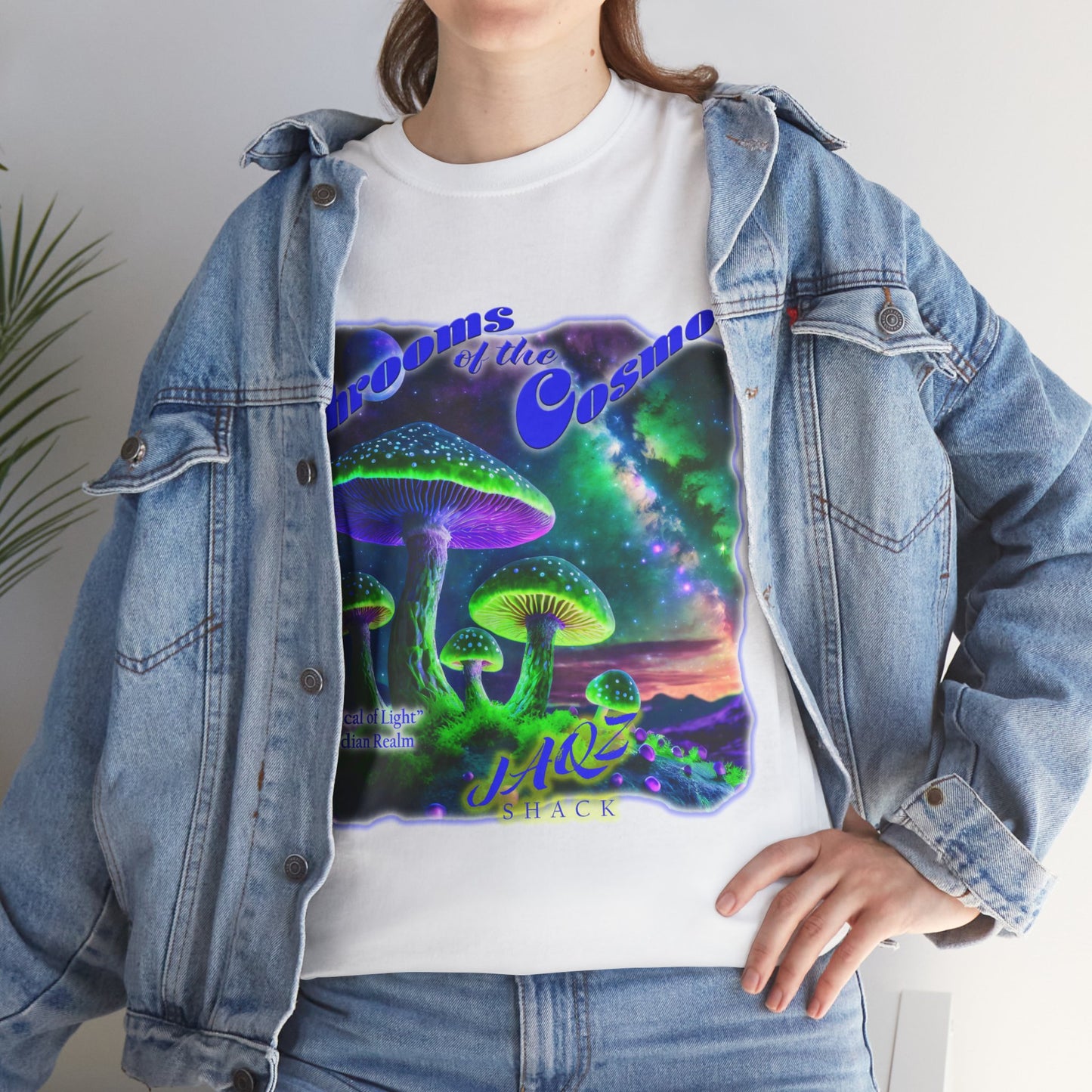 "Oracal of Light" Shrooms of the Cosmos JAQZ Shack Unisex Heavy Cotton Tee