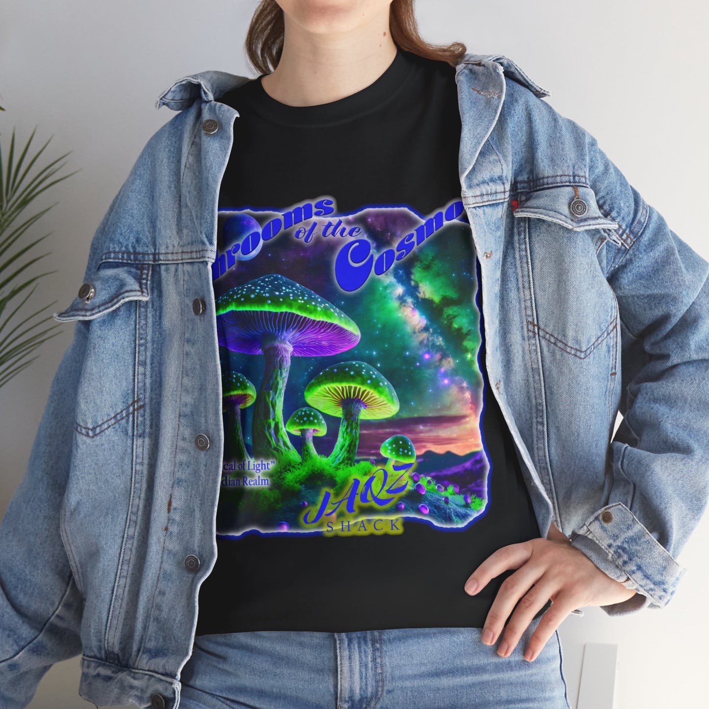 "Oracal of Light" Shrooms of the Cosmos JAQZ Shack Unisex Heavy Cotton Tee