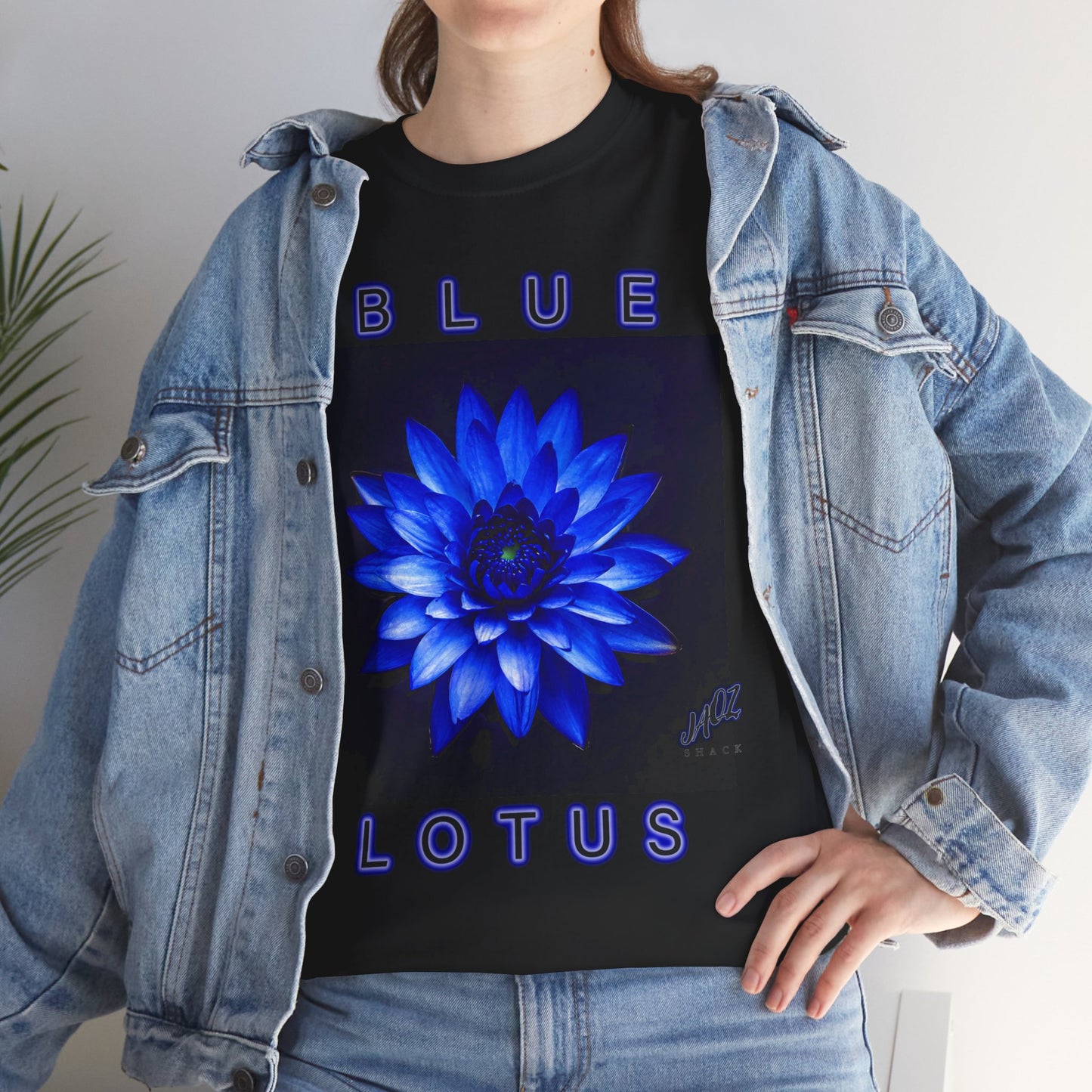 "BLUE LOTUS" Original JAQZ Shack print Tee-Shirt