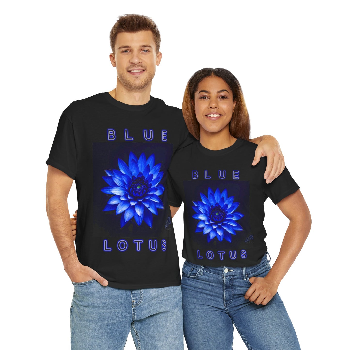 "BLUE LOTUS" Original JAQZ Shack print Tee-Shirt