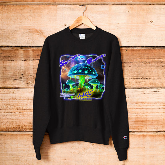 The Blue redeemer. Shrooms of the Cosmos Champion Sweatshirt