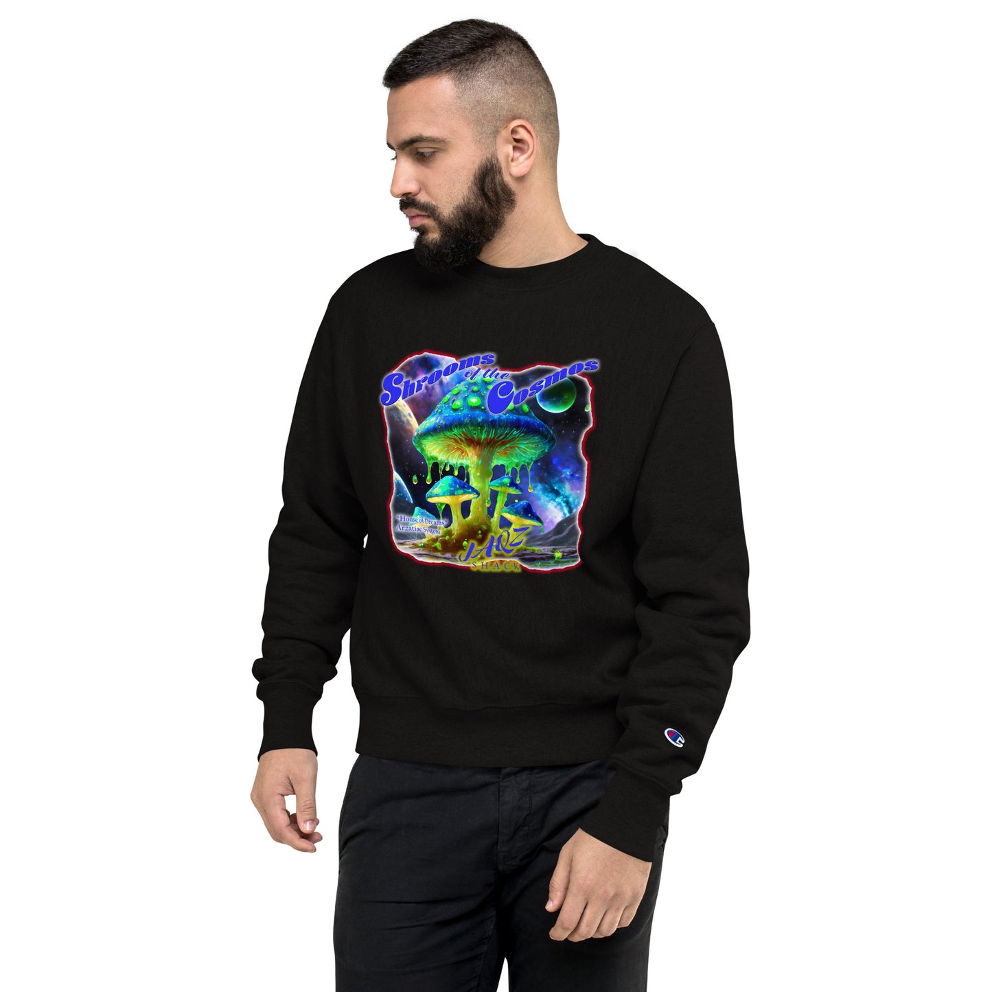 Shrooms of the Cosmos. "House of Dreams" Original JAQZ Shack Champion Sweatshirt