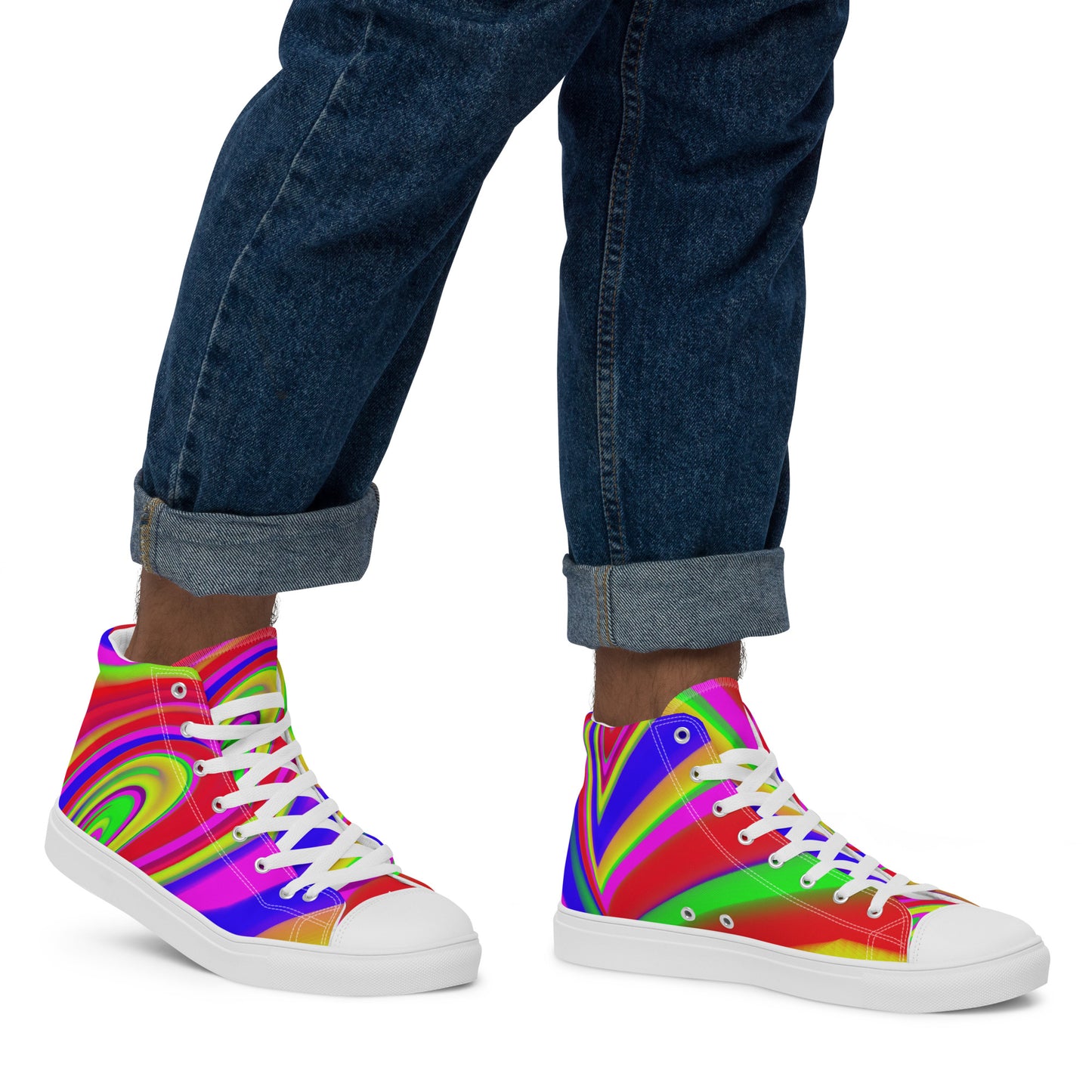 JAQZ Shack Psychedelic Men’s high top canvas shoes